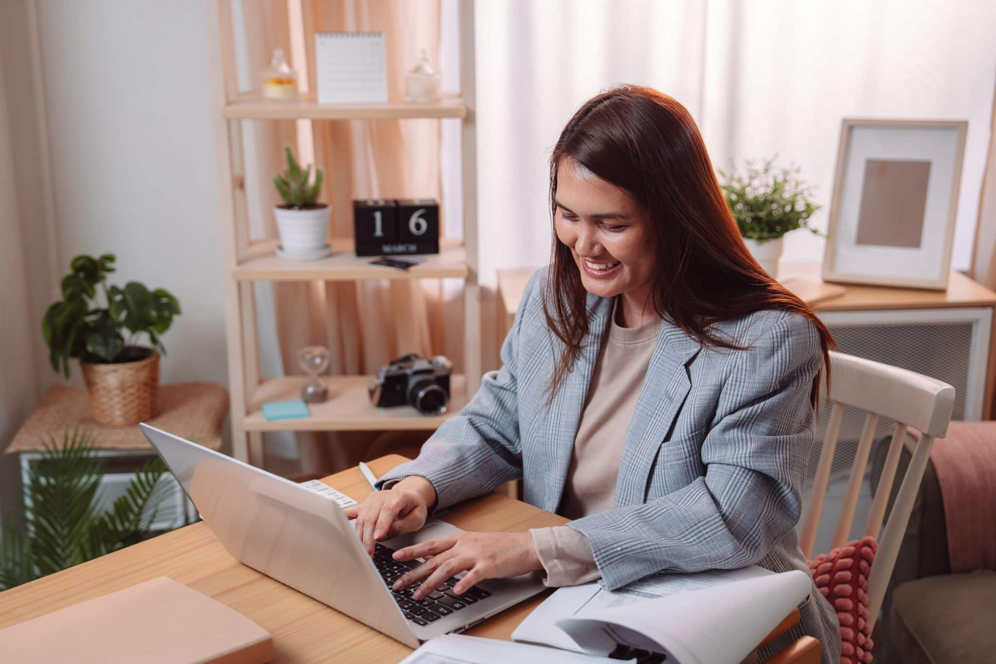 Professional working in home office